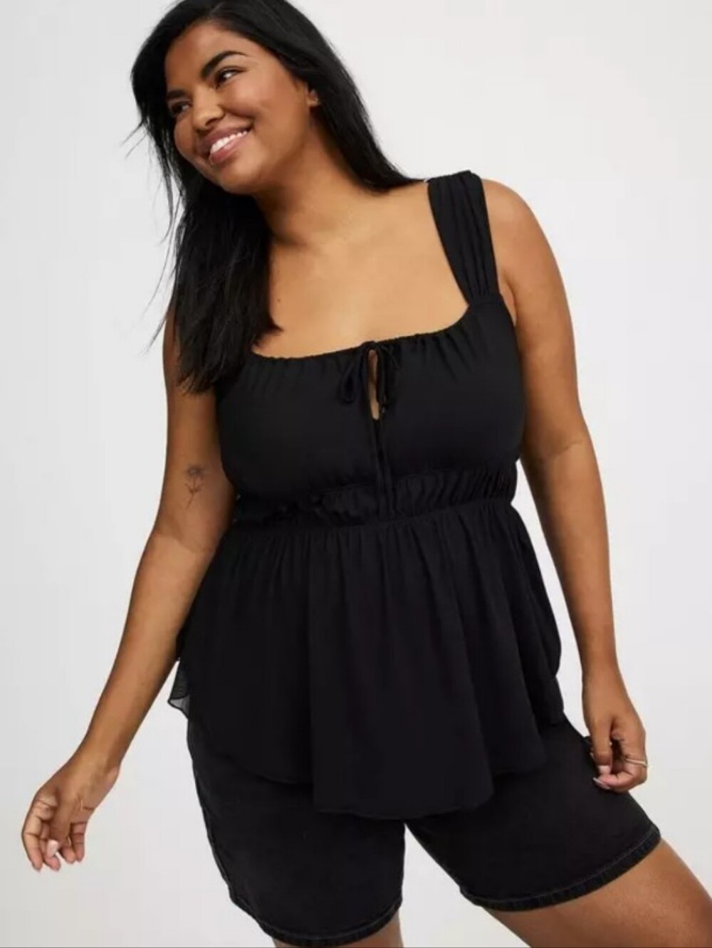 Torrid Stretch Mesh Babydoll Top